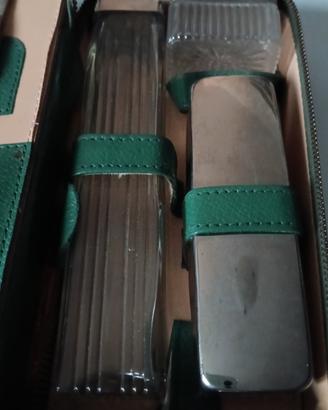 Set toilette uomo anni "50 in pelle verde