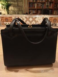 Borsa piccola pelle blu anni 60