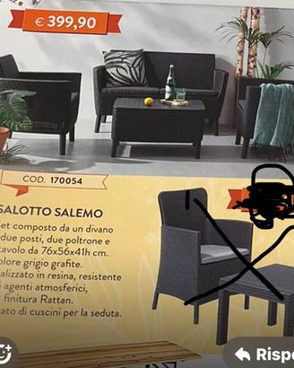Salotto da giardino Salemo nuovo mai usato