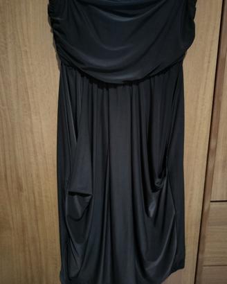 Abito morbido senza spalline marrone