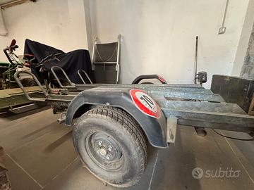 Carrello Rimorchio Portamoto – 3 Posti – Zincato