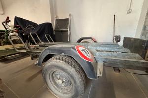 Carrello Rimorchio Portamoto – 3 Posti – Zincato