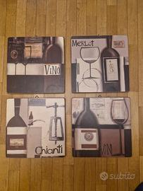 4 quadri tema vino