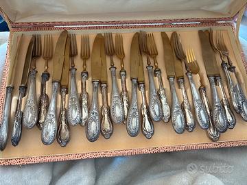 Servizio frutra 24 pezzi argento e acciaio