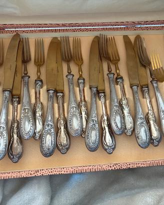 Servizio frutra 24 pezzi argento e acciaio