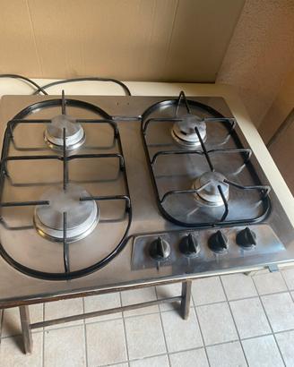 Piano cottura a gas acciaio inox 4 fuochi