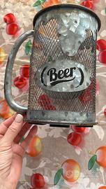 Contenitore porta tappi "Beer" industrial-metallo