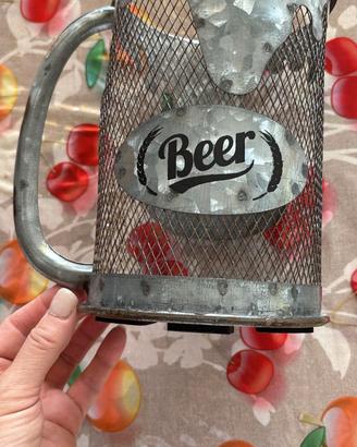 Contenitore porta tappi "Beer" industrial-metallo