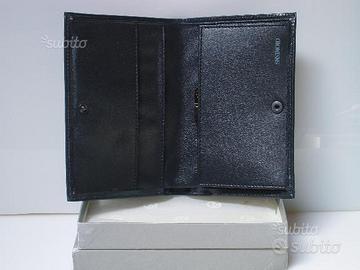 Portafoglio donna pelle nera gadget banca sanpaolo
