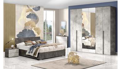 Parete attrezzata, camera da letto e tavolo 