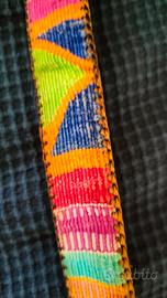 cintura colorata hippie in pelle e cotone 