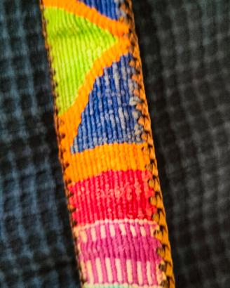 cintura colorata hippie in pelle e cotone 
