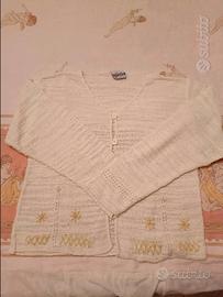 Cardigan puro cotone con ricamo  12 anni
