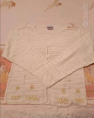 Cardigan puro cotone con ricamo  12 anni