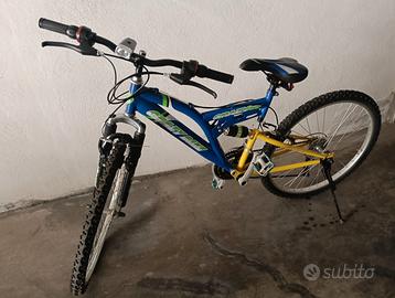 BICI MTB  26" Full Suspension - Blu/Giallo