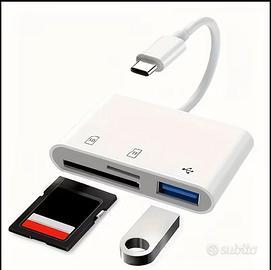 Lettore schede sd card usb C apple android iPhone