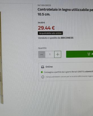 CONTROTELAIO NUOVO IN LEGNO PER PORTE