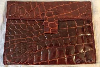 Borsa vintage in pelle, stampa/coccodrillo:Pedroni