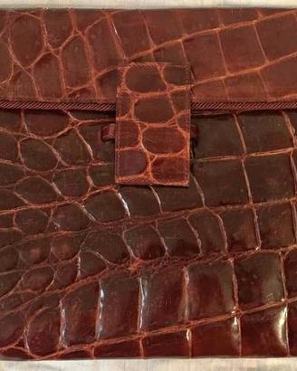 Borsa vintage in pelle, stampa/coccodrillo:Pedroni