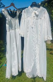 Completo notte vintage in nylon Rhodiatoce