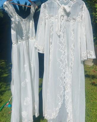 Completo notte vintage in nylon Rhodiatoce