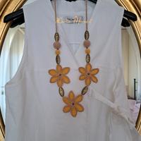 collana fiori ocra e accessori bronzo 