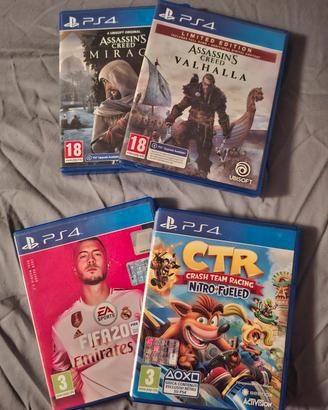 4 Giochi PS4 - Assassin's Creed, CTR, FIFA