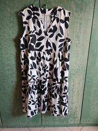 Vestito smanicato bianco e nero 