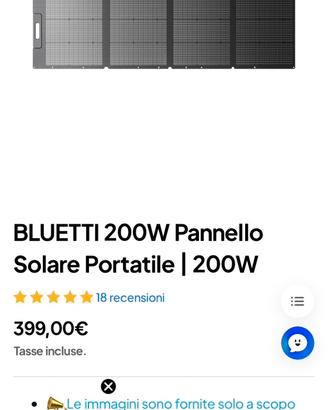 BLUETTI Pannello Solare 200W Portatile - NUOVO