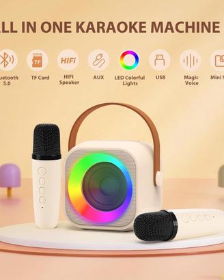 karaoke per bambini con 2 mic e cassa bluetooth