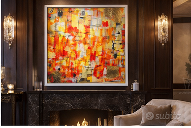 Quadro Astratto 102x102 Oro Esposto Montecarlo