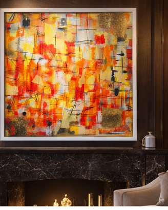 Quadro Astratto 102x102 Oro Esposto Montecarlo