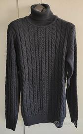 Maglione NUOVO Dolcevita Blu