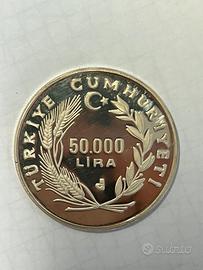Moneta Turchia 50.000 Lire 1994 Comitato Olimpico