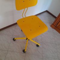 Sedia gialla vintage con stile Jørgen Rasmussen.