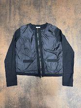 Moncler Cardigan Hybrid Nero in Lana Vergine S