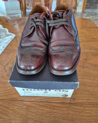 Scarpe in cuoio borgogna anni 80-90 taglia 40 e 1/