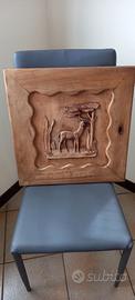 ANTA armadio SCOLPITA CON DECORAZIONE di CAMOSCIO
