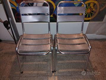 Coppia Sedie Vintage in Alluminio stile 70/80