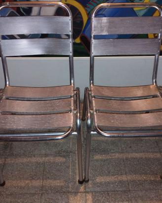 Coppia Sedie Vintage in Alluminio stile 70/80