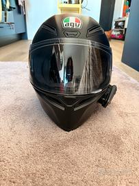 Casco moto AGV K1 nero opaco +. Cardo Packtalk neo