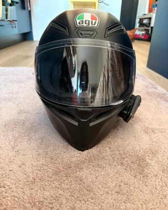 Casco moto AGV K1 nero opaco +. Cardo Packtalk neo