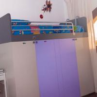Letto a castello con armadio 4 stagioni e ripiani
