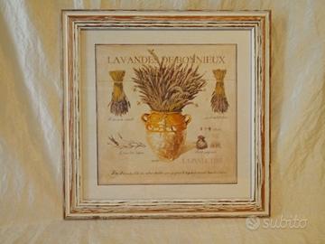 Quadri con Cornice in Legno "Lavanda & Rosmarino"