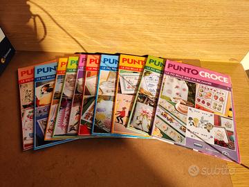 set dieci opuscoli punto croce