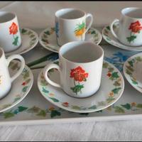 Servizio caffè vintage 6 tazzine + vassoio