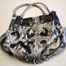 Borsa pitonata nera con manici