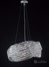 Lampadario moderno con cristalli 8 luci swarovski