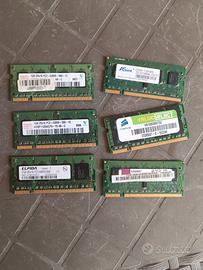 6 RAM da 1gb DDR2 notebook