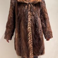 Pelliccia vera di visone donna marrone vintage